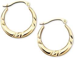 10k Gold Small Polished Pinched Hoop Earrings