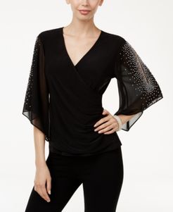 Embellished Chiffon Sleeve Top