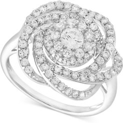 Diamond Ring, 14k White Gold Diamond Pave Knot Ring (1 ct. t.w.), Created for Macy's
