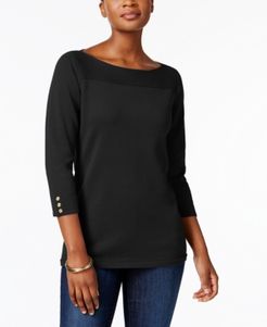 Cotton 3/4-Sleeve Top, Created for Macy's