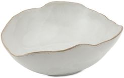 Asymmetrical White Glazed Ceramic Bowl