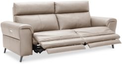 Closeout! Raymere 86" 2-Pc. Leather Sectional Sofa With 2 Power Recliners, Power Headrests And Usb Power Outlet, Created for Macy's