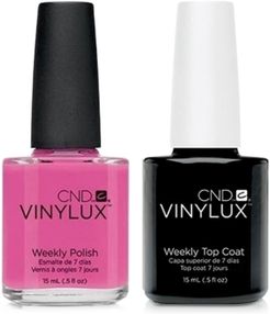 Creative Nail Design Vinylux Hot Pop Pink Nail Polish & Top Coat (Two Items), 0.5-oz, from Purebeauty Salon & Spa