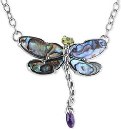 Multi-Stone (8-5/8 ct. t.w.) Dragonfly 19" Pendant Necklace in Sterling Silver
