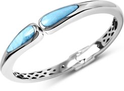 Larimar Polished Bangle Bracelet in Sterling Silver