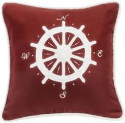 Red Sailboat 18x18 Embroidery Pillow