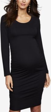 Luxe Side Ruched Long Sleeve Maternity Dress