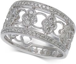 Diamond Openwork Floral Band (5/8 ct. t.w.) in 14k White Gold