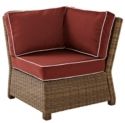 Bradenton Outdoor Wicker Sectional Corner Chair With Cushions