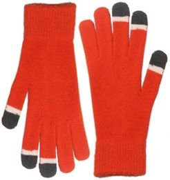 Micro Velvet Orange Touch Screen Gloves With Glow Tips