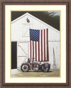 Barn And Motorcycle Framed Art Print