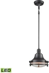 Riley 1 Light Pendant in Oil Rubbed Bronze with Clear Glass