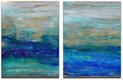 'Ocean Spray' 2 Piece Abstract Canvas Wall Art Set
