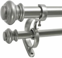 1-Inch Urn Telescoping Double Curtain Rod Set, 72 to 144-Inch, Antique Silver