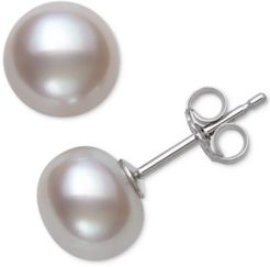 Cultured Freshwater Pearl (7mm) Stud Earrings in Sterling Silver