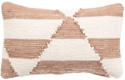 Nikki Chu By Jaipur Living Tanis Cream/Pink Geometric Poly Throw Pillow 16" x 24"