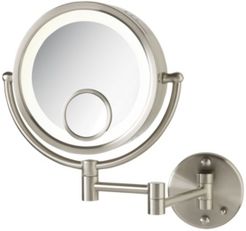 The Jerdon HL8515N 8.5" Lighted Wall Mount Makeup Mirror Bedding