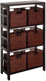 Leo 7Pc Shelf and Baskets, One Shelf, 6 Small Baskets, 3 Cartons