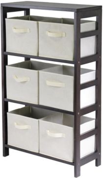 Capri 3-Section M Storage Shelf with 6 Foldable Fabric Baskets