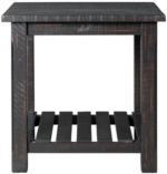 Barn Door Collection End Table, Antique Black