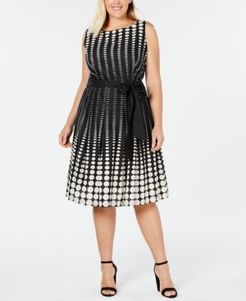 Plus Size Cotton Printed Fit & Flare Dress