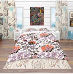 Designart 'Pattern, Vintage Decorative Elements' Bohemian and Eclectic Duvet Cover Set - Twin Bedding