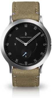 L1 Standard Slate Black Dial Silver Case Leather Watch 37mm