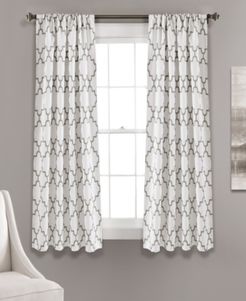 Bellagio 52" x 63" Geometric Print Curtain Set