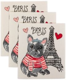 Dog In Paris Swedish Dishcloths Set of 3