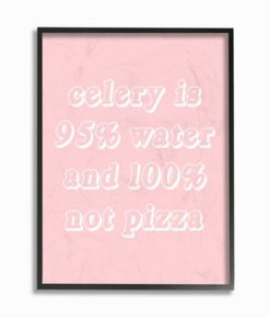 Celery- 95% Water 0% Pizza Framed Giclee Art, 11" x 14"