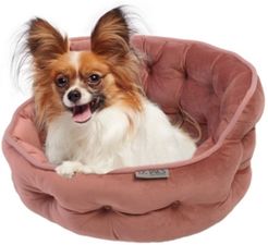 Tufted Plush Velvet Round Cuddler Pet Bed