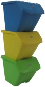 10 Gallon Stackable Shutter Bin 3 Piece Set