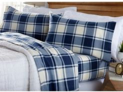 Great Bay Home Fleece Plaid Printed Twin Sheet Set Bedding