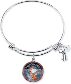 Unwritten Astronaut Snoopy Fine Silver Plated Charm Bangle Bracelet Silver Plated