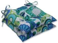 Printed 18.5" x 19" Tufted Outdoor Chair Pad Seat Cushion 2-Pack