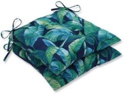 Printed 18.5" x 19" Tufted Outdoor Chair Pad Seat Cushion 2-Pack