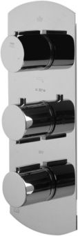 Polished Chrome Concealed 4-Way Thermostatic Valve Shower Mixer with Round Knobs Bedding