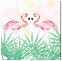 Flamingo Garden Canvas Art - 20" x 20" x 1.5"