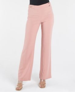 Fly Front Wide Leg Trouser with O-Ring Details