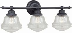 Huntley 3 Light Farmhouse Bathroom Vanity Wall Light Clear Schoolhouse Glass