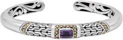 Gemstone Bali Heritage Signature Cuff Bracelet in Sterling Silver and 18k Yellow Gold Accents (Available in Amethyst, Garnet and Blue Topaz)