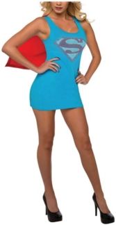 BuySeason Women's Supergirl Tank Dress With Removable Cape
