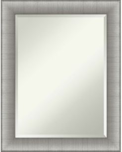 Elegant Brushed Framed Bathroom Vanity Wall Mirror, 22.75" x 28.75"