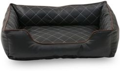 Luxury All Sides Faux Leather Rectangle Pet Bed, 26"x18"