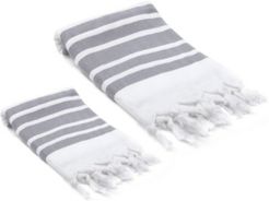 Herringbone Turkish Bath and Hand Towel 2 Piece Set Bedding