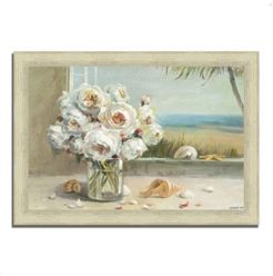 Coastal Roses v.2 by Danhui Nai Framed Painting Print, 36" x 26"