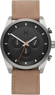 Chronograph Element Graphite Sand Leather Strap Watch 44mm