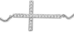 Diamond Sideways Cross Bolo Bracelet (1/6 ct. t.w.) in 14k White Gold, Created for Macy's