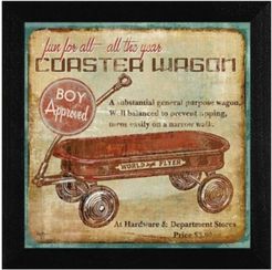 Coaster Wagon By Mollie B, Printed Wall Art, Ready to hang, Black Frame, 14" x 12"