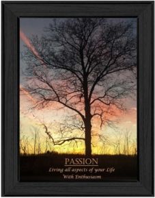 Passion By Trendy Decor4U, Printed Wall Art, Ready to hang, Black Frame, 14" x 10"